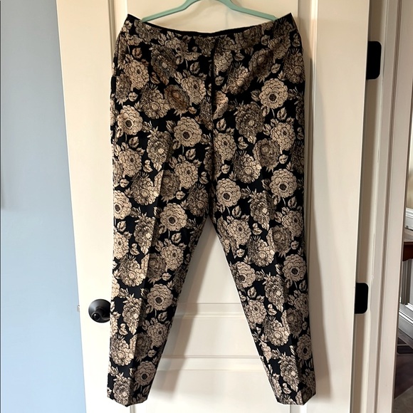 Floral Black and Gold Women’s Pants - Picture 1 of 3